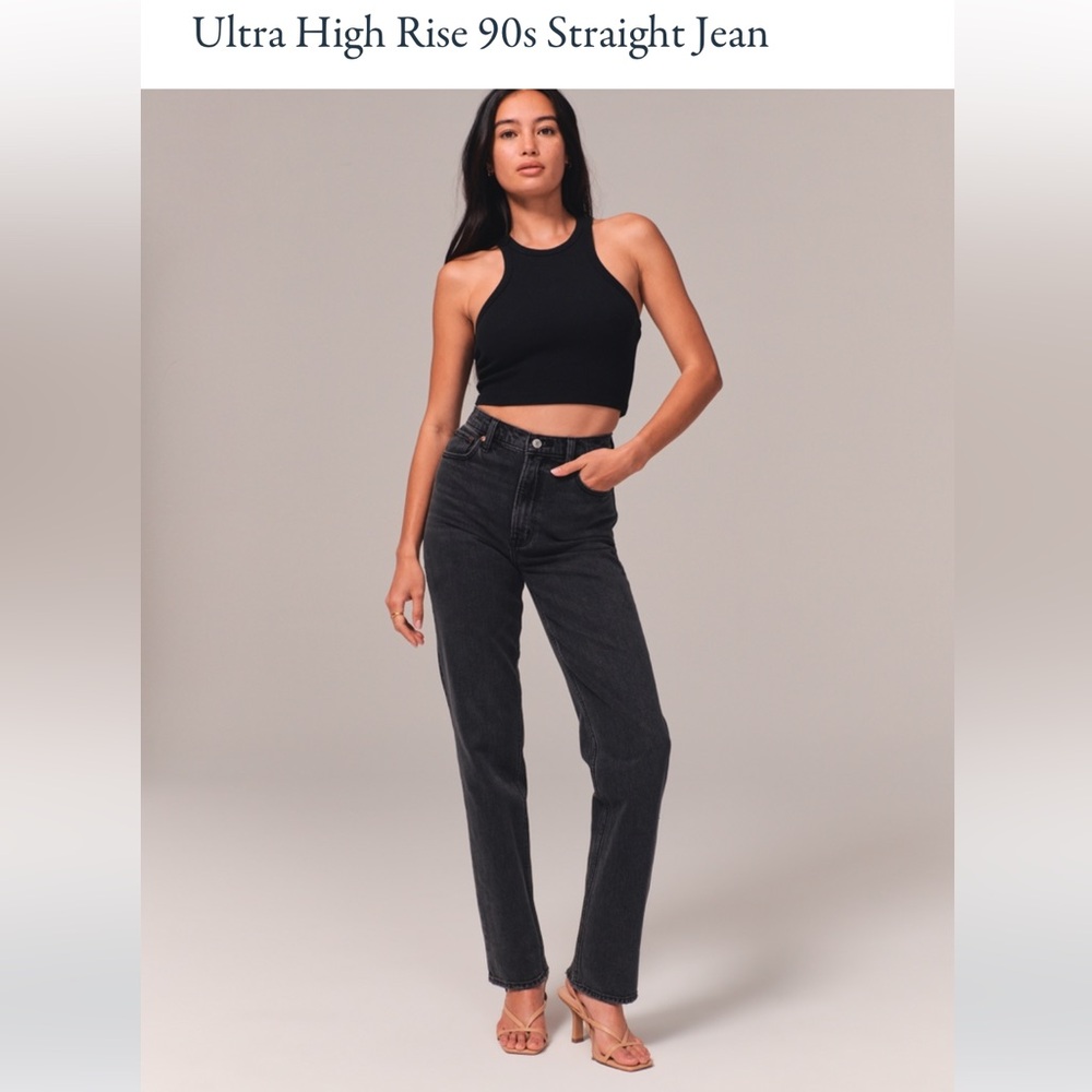 Ultra High Rise 90s Straight Jean - Black 27 Long